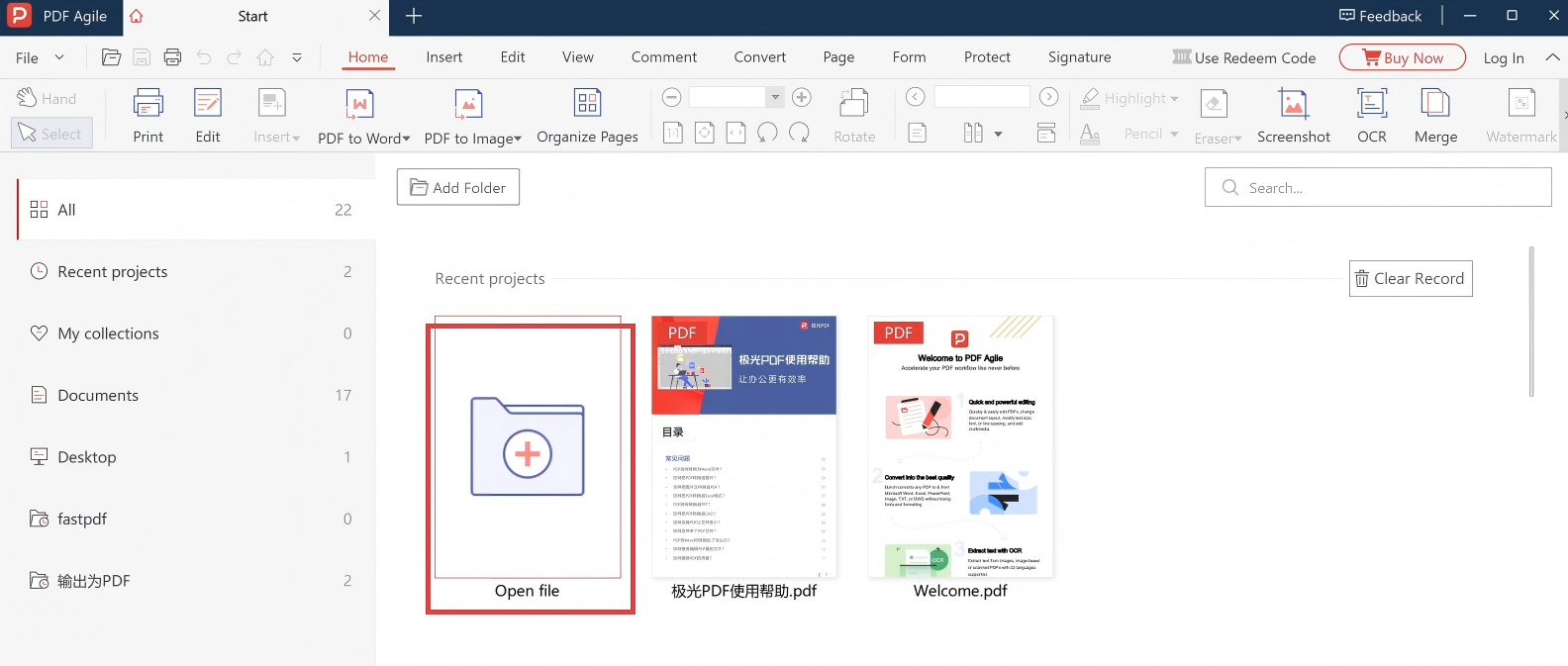Step 2: Open File in PDF Agile
